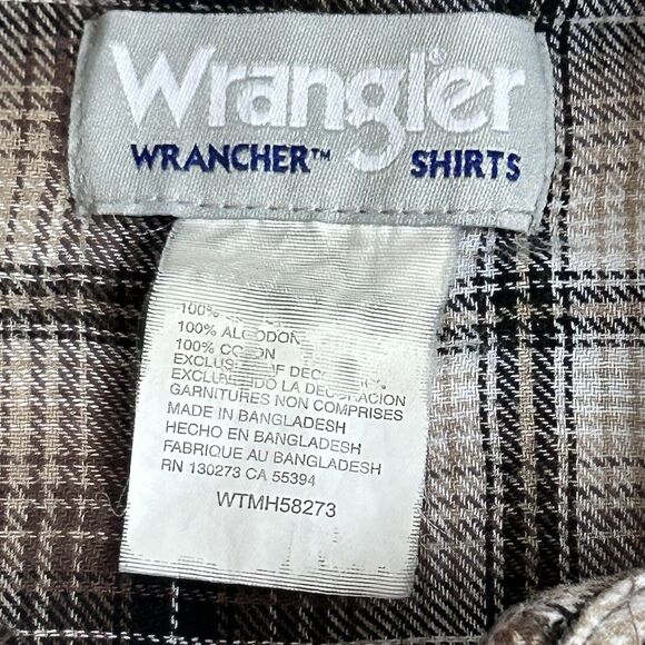 Vintage Wrangler Pearl Snap Shirt Western Men's Large Y2K Cowboy Rancher Work - Picture 2 of 15